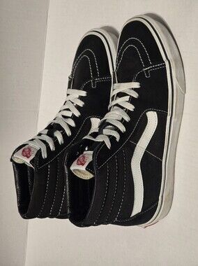 Vans Black and White High-Top Skate Sneakers